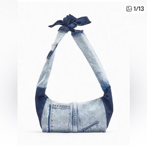 Zara Blue Denim Shoulder Bag
